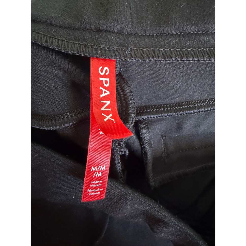 Spanx Perfect Pant Hi-Rise Flare Black Ponte Pull On Trousers Womens Bell Goth M - Picture 4 of 7